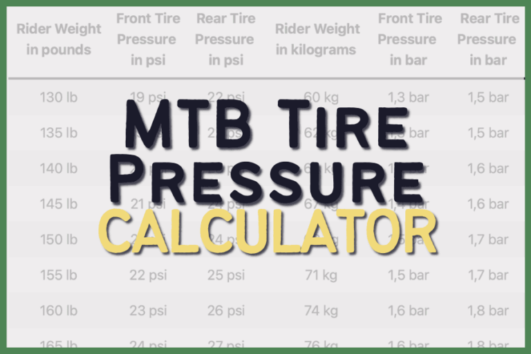 mountain bike tire pressure calculator