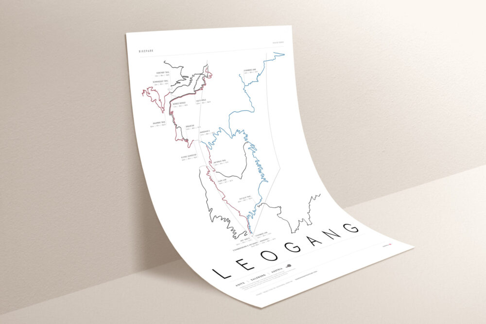 Poster mockup, realistic paper psd Leogang Bike Park Art Print
