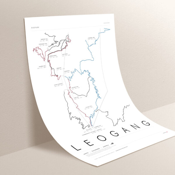 Poster mockup, realistic paper psd Leogang Bike Park Art Print