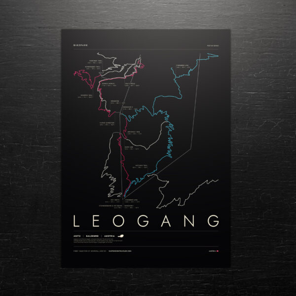 Black paper mockup on wooden background Leogang Bike Park Art Print