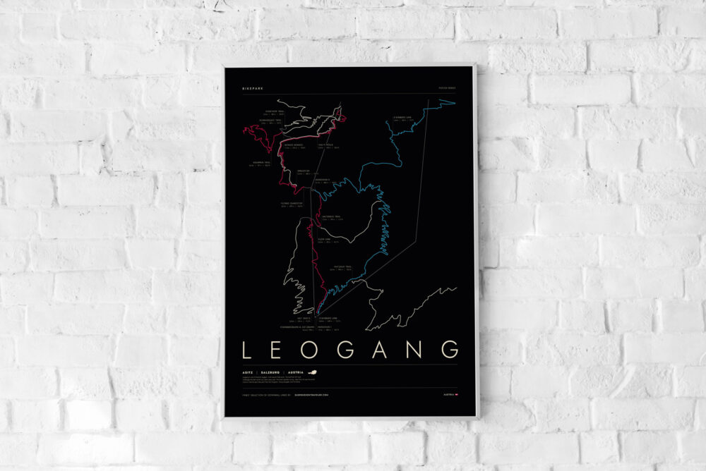 Photo frame mockup on the wall Leogang Bike Park Art Print