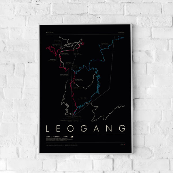 Photo frame mockup on the wall Leogang Bike Park Art Print