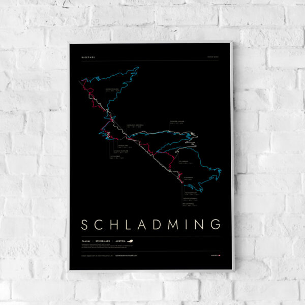 Photo frame mockup on the wall Schladming Bike Park Art Print