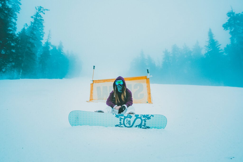 gopro winter snowboarder blue hue 2