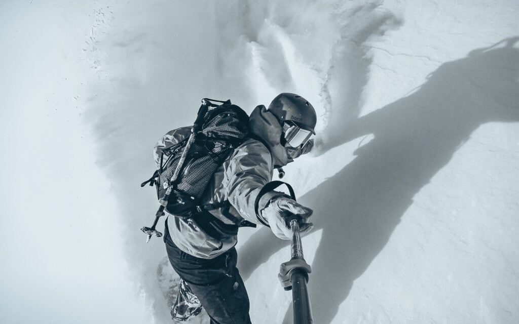 gopro winter snowboarder selfie stick 2
